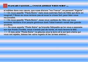 LITANIE DU PIED NOIR (3)